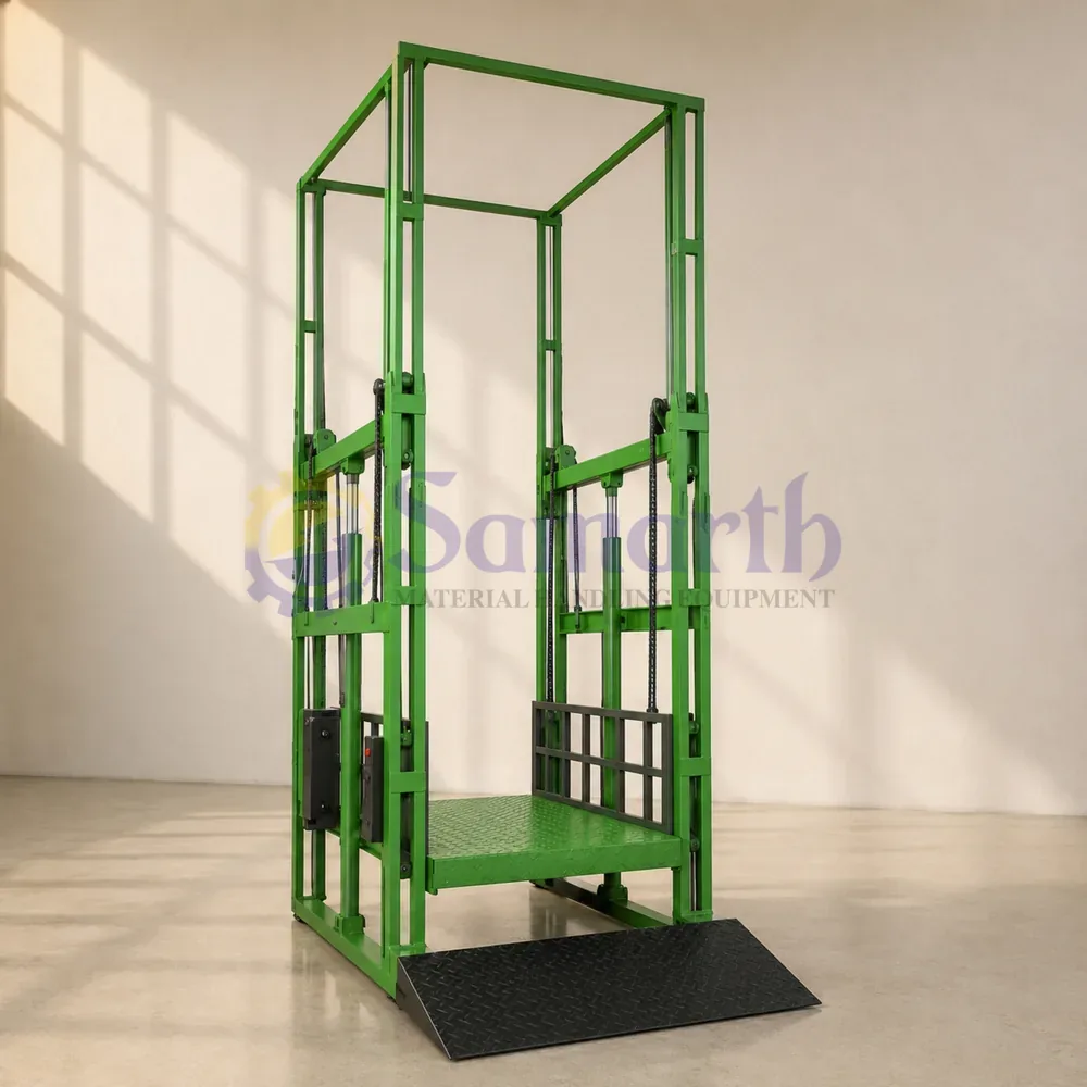 Double Mast Hydraulic Goods Lift